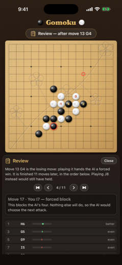 Move-by-move explanation
